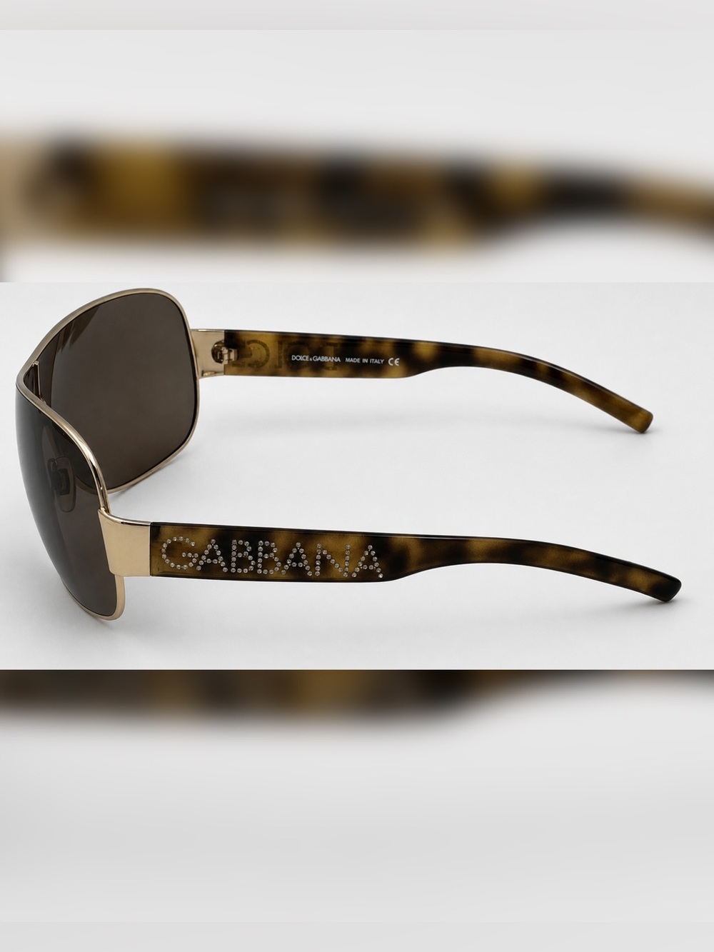 Vintage Dolce & Gabbana Tortoiseshell Shirld Sunglasses Logo